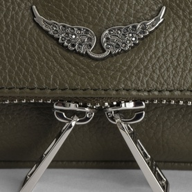 Wings Logo Leather Shoulder Bag