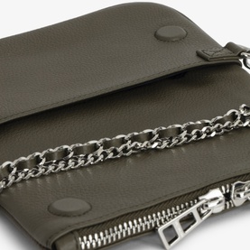 Wings Logo Leather Shoulder Bag