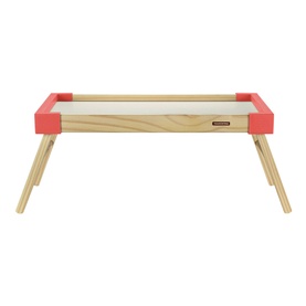Pine Wood Breakfast Tray Coral