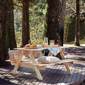 Pine Wood Breakfast Tray Coral