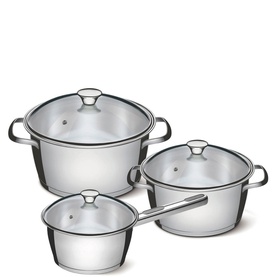 Three-Piece Stainless Steel Cookware Set