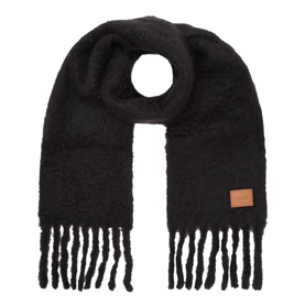 Logo Badge Fringed Scarf