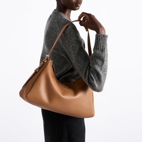 Aim&eacute;e Large Leather Shoulder Bag