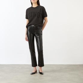 Bruno High-Rise Straight Leg Leather Trousers