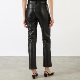 Bruno High-Rise Straight Leg Leather Trousers