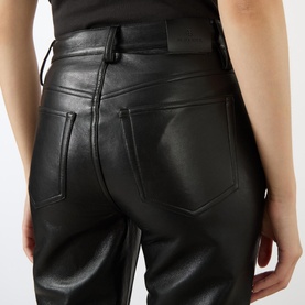Bruno High-Rise Straight Leg Leather Trousers