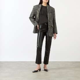 Bruno High-Rise Straight Leg Leather Trousers