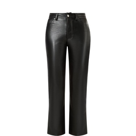Bruno High-Rise Straight Leg Leather Trousers