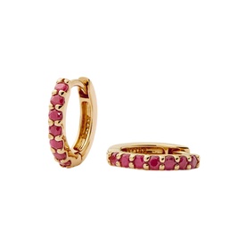 Fine Ruby Huggie Earrings