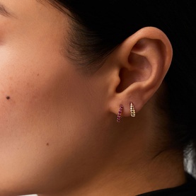 Fine Ruby Huggie Earrings