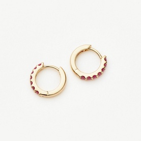 Fine Ruby Huggie Earrings