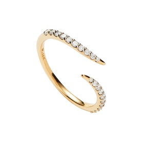 Fine Gold Diamond Open Claw Ring