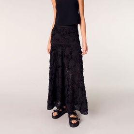Embroidered Tiered Skirt