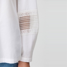 Frilled Logo Embroidered Shirt