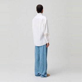 Frilled Logo Embroidered Shirt