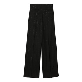 Sequinned High-Rise Straight Leg Trousers