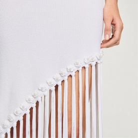 Fringed Asymmetric Dress