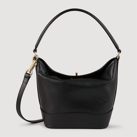 Leather Logo Bucket Bag