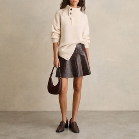 Charlie Leather Flared Mini Skirt