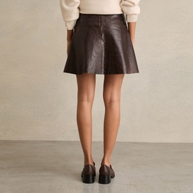 Charlie Leather Flared Mini Skirt