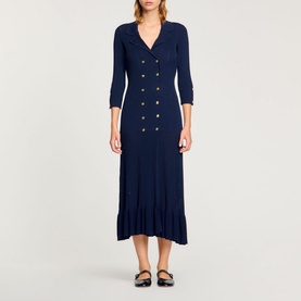 Olympe Rib-Knit Shirt Dress
