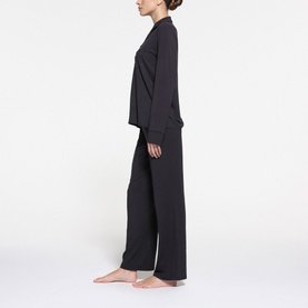 Long Sleeve Button Up Pyjama Set Onyx