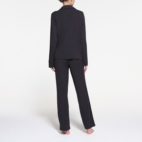 Long Sleeve Button Up Pyjama Set Onyx
