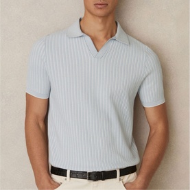 Lancaster Open Collar Textured Polo Shirt