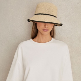 Edith Tipped Straw Bucket Hat