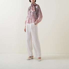Lam&eacute; Flared Blouse