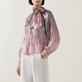 Lam&eacute; Flared Blouse