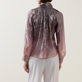 Lam&eacute; Flared Blouse
