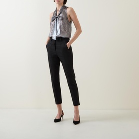 Lurex Pinstripe Cropped Trousers