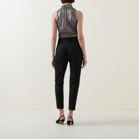 Lurex Pinstripe Cropped Trousers