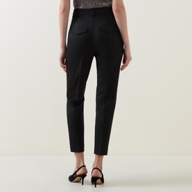 Lurex Pinstripe Cropped Trousers