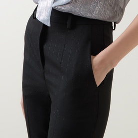 Lurex Pinstripe Cropped Trousers