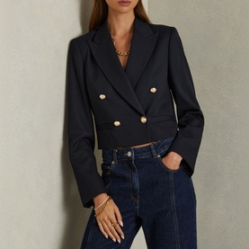 Leigh Cropped Double-Breasted Blazer