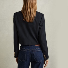 Leigh Cropped Double-Breasted Blazer