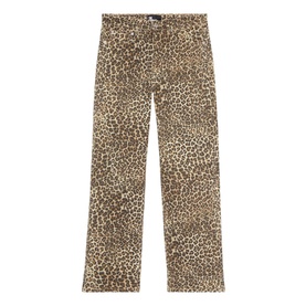 Leopard Print Straight-Leg Jeans
