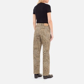 Leopard Print Straight-Leg Jeans
