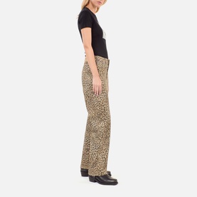Leopard Print Straight-Leg Jeans