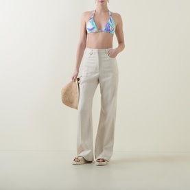 Maia Printed Triangle Bikini Top