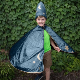 Starry Night Wizard Cape & Hat Two-Piece Set