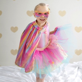 Super-Duper Rainbow Mask, Cape & Tutu Three-Piece Set