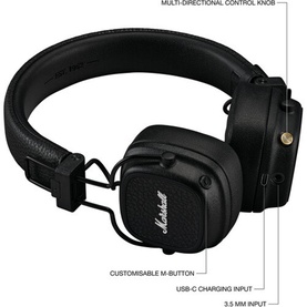Major V Bluetooth Headphones Black