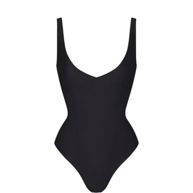 Unlined Plunge Thong Bodysuit Onyx
