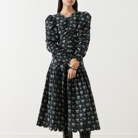 Bow Print Prairie Dress