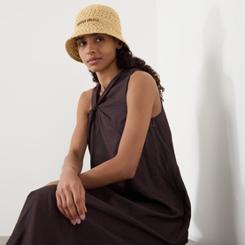 Logo Raffia Bucket Hat