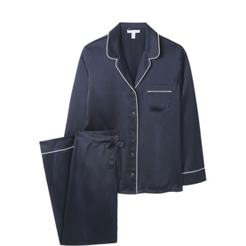 Silk Piped Pyjama Set