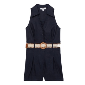 Anjie Belted Linen Playsuit